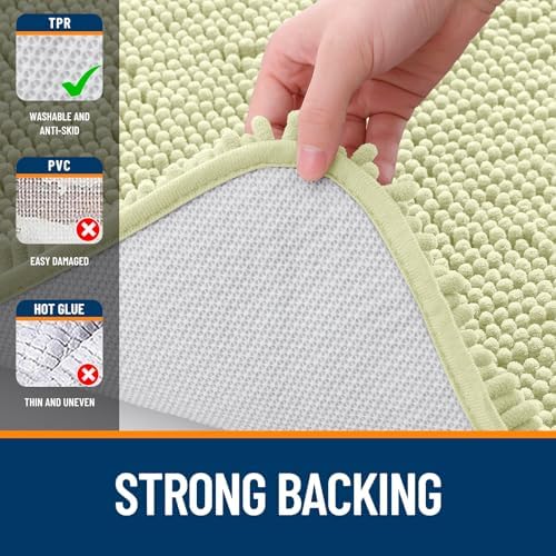 OLANLY Large Bathroom Rugs 40x32, Extra Soft Absorbent Chenille Bath Rugs