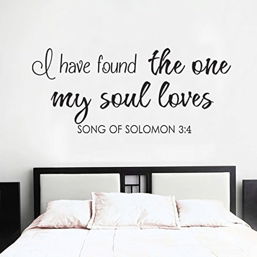 I Have Found The One Whom My Soul Loves Vinyl Love Wall Decal Love Saying Quote / 9"hx22"w / White