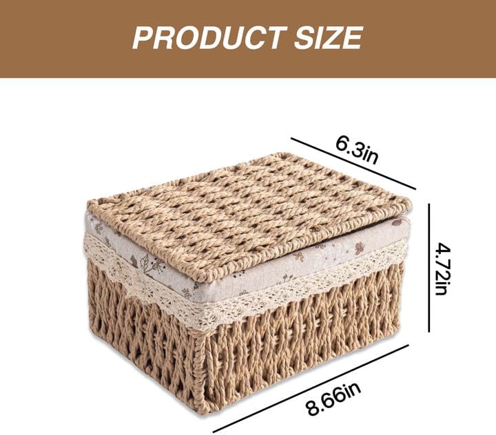 OQXEJPHFN Handwoven Wicker Storage Basket / 6.3 x 4.7