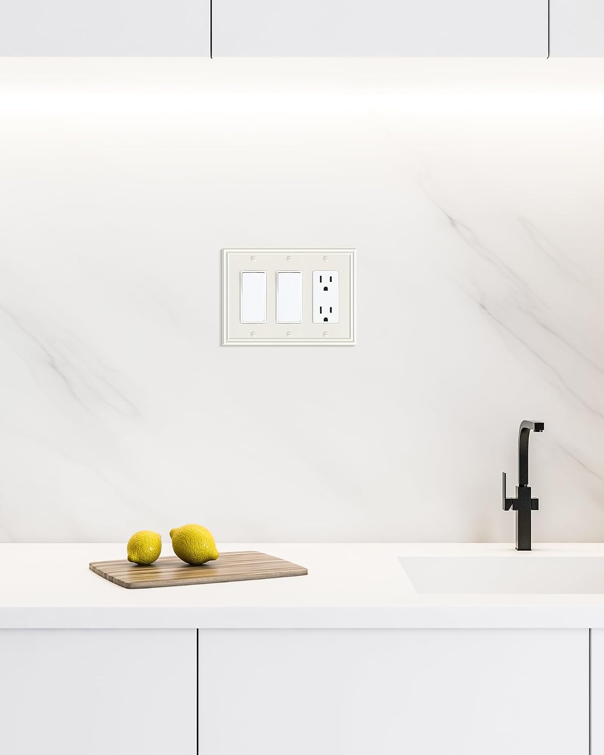 2-Pack Zinc Alloy Tripple Decorator Outlet Cover Plate, Solid Switch Cover | Durable Wall Plates for Electrical