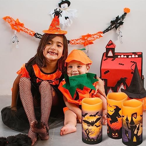 Wondise Halloween Flameless Flickering Candles with 6H Timer
