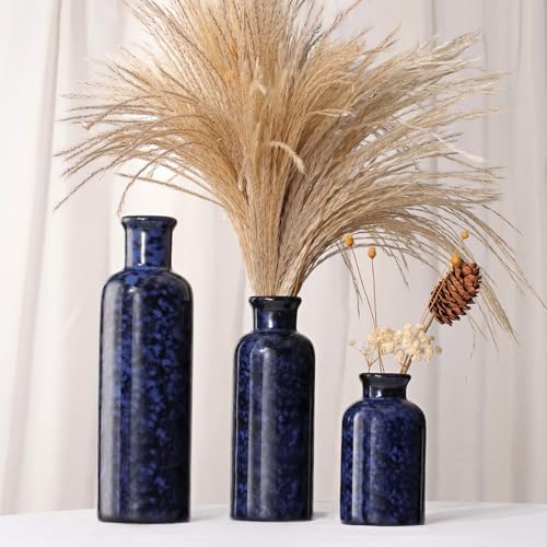 Small Ceramic Vase / Blue / Set of 3