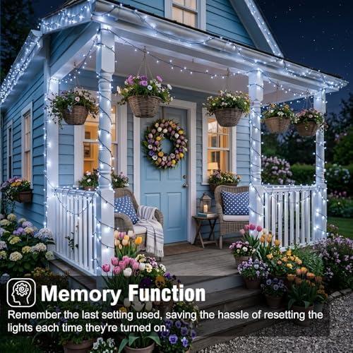 2 Pack Christmas Lights Outdoor, Total 200FT 600LED Christmas Tree Lights