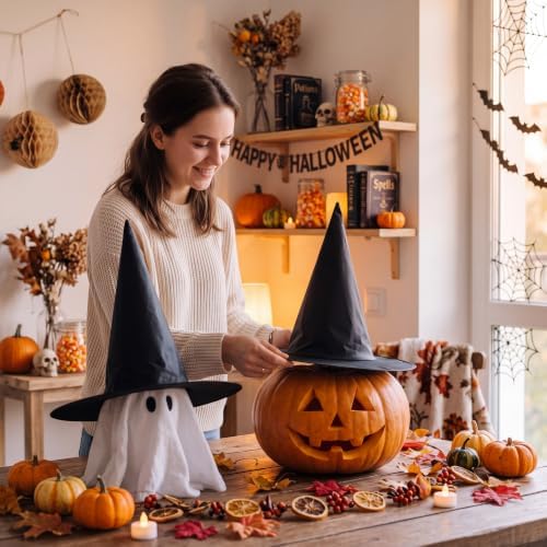 SATINIOR 4 Packs Halloween Witches Hats Costume Accessory Black