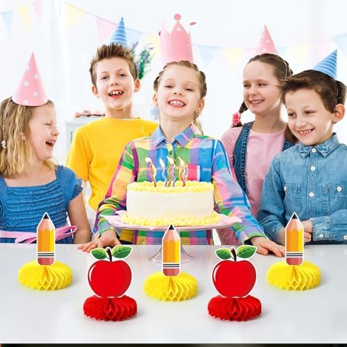 10Pcs Back to School Table Decorations, Pencil Honeycomb Decor