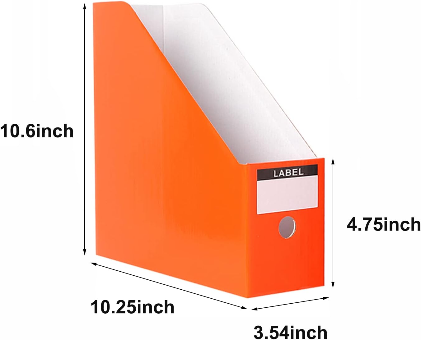 Foldable Desk File Holder Organizer Sturdy Cardboard Magazine Storage Box Document Rack with Blank Label Stickers for