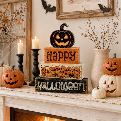 Halloween Pumpkin Decor Indoor, Halloween Table Decorations for Home