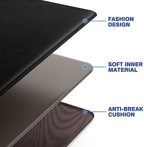 StepRite Kitchen Mats for Floor, 2-Piece Anti-Fatigue Kitchen Rugs, Black