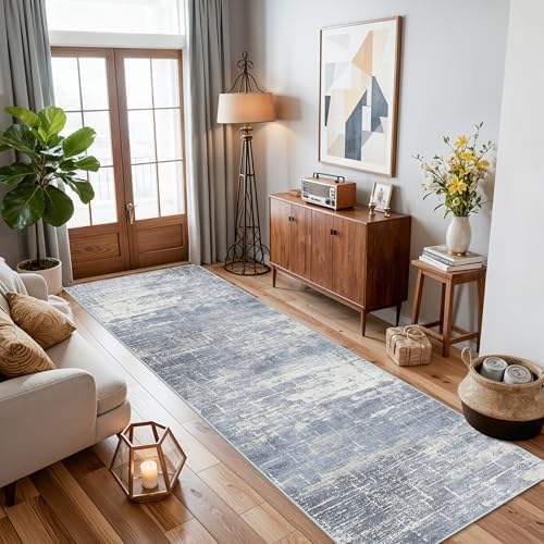 Hallway 2x10 Washable Runner Rug: Abstract Kitchen Stove Rugs Low-Pile Stain Resistant Entryway Area Rug Cozy Bedroom