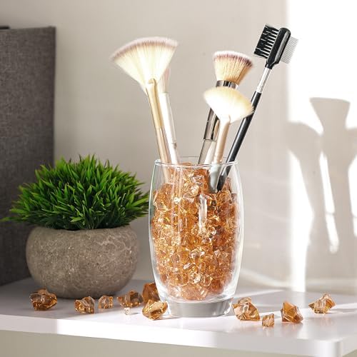 Syhood 570 Pcs Amber Acrylic Gems Plastic Crystals