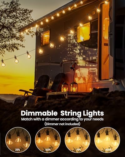 Brightown Outdoor String Lights, 209FT G40 LED IP65 Waterproof Patio Lights
