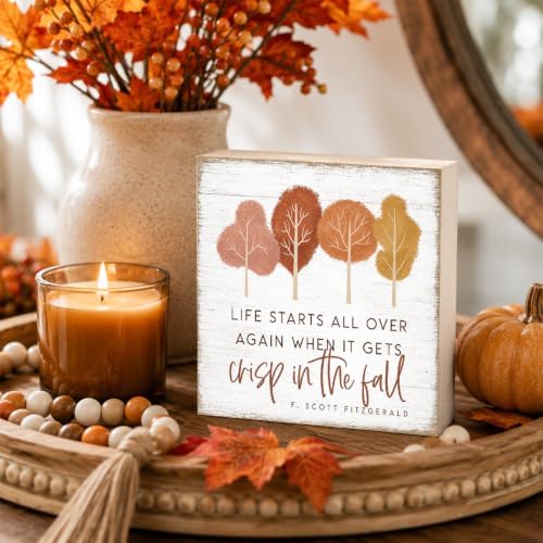 Fall Decorations for Home Autumn Quote Wood Sign Fall Wall Art