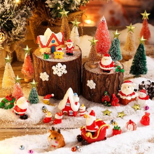 jojofuny 50pcs Mini Christmas Tree Star: Miniature Gold Christmas Tree Top Star Topper Decorations for Holiday Party Centerpiece Treetop Decor
