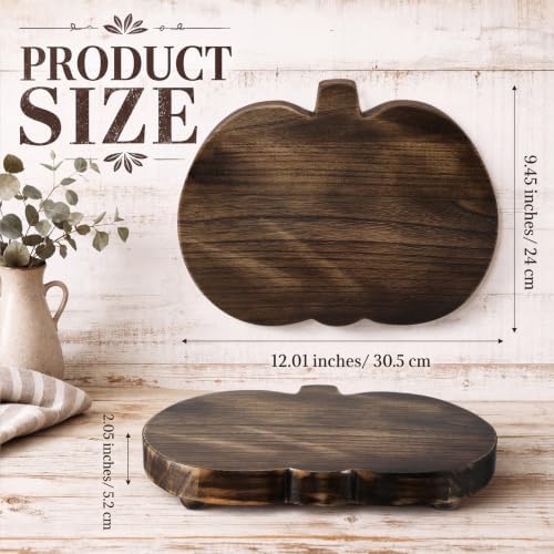 Wood Riser for Kitchen Counter 12 x 9.5 Pumpkin Wood Cake Stand