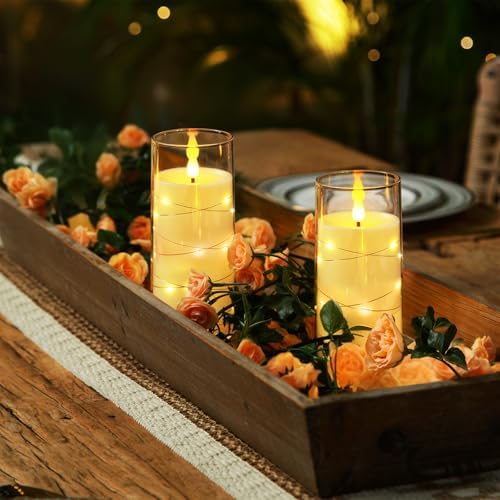 Homemory 3"x6" Flameless Candles, Flickering LED Pillar Candles with Remote