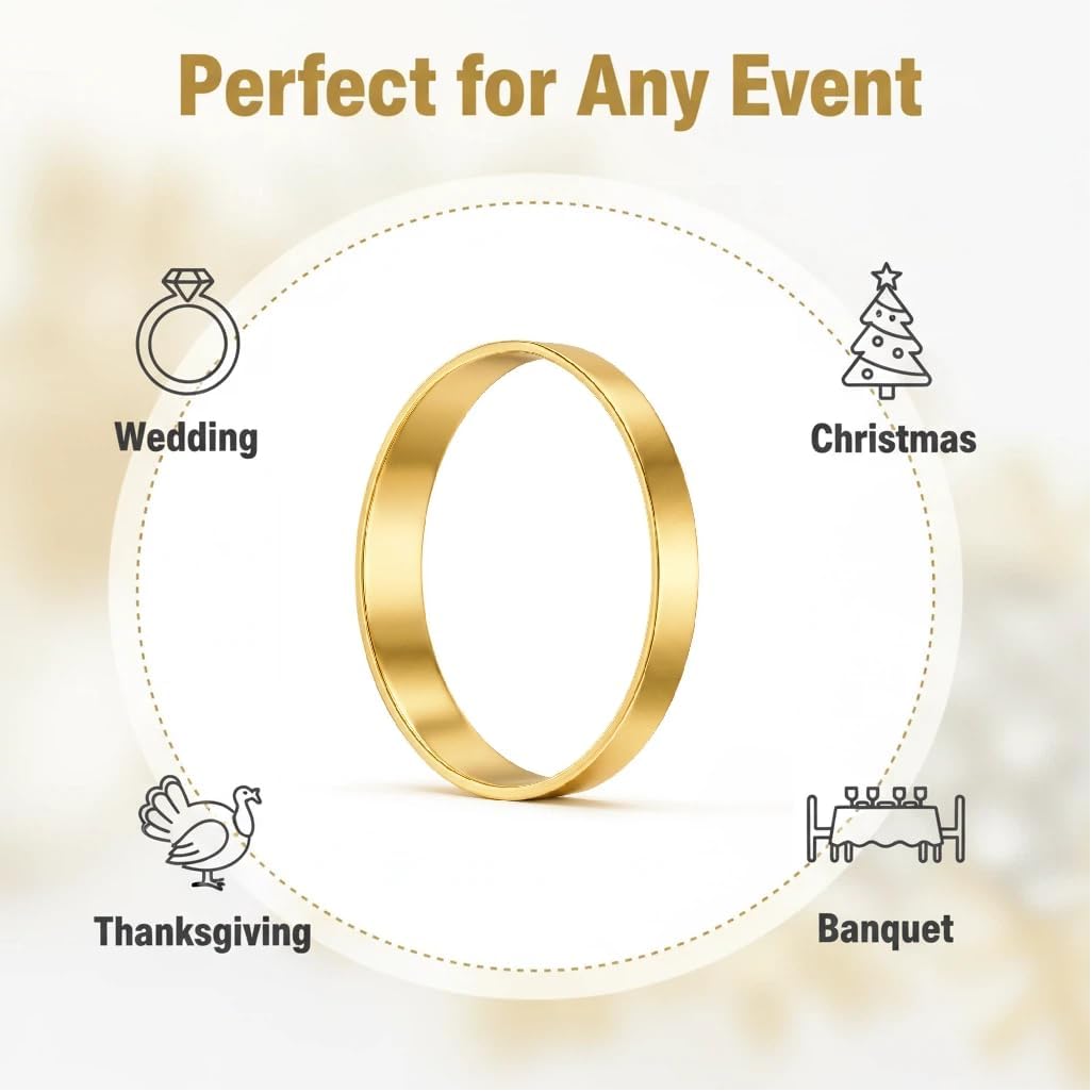 200 Pcs Gold Napkin Rings Bulk Delicate Napkin Holder for Dining Wedding Party Banquet Table Decroration Christmas and