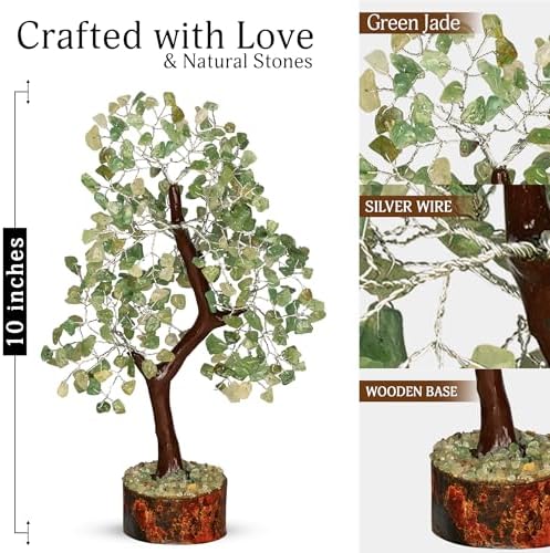 YATSKIA Green Jade Crystal Tree | Feng Shui Tree | Crystal Gifts | Home Decor Gifts for Women | Natural Stone Tree
