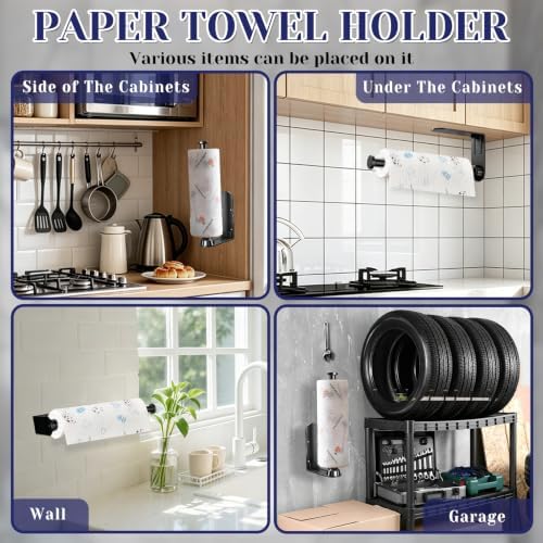 Paper Towel Holder, Paper Towel Holder Under Cabinet with Ratchet Mechanism