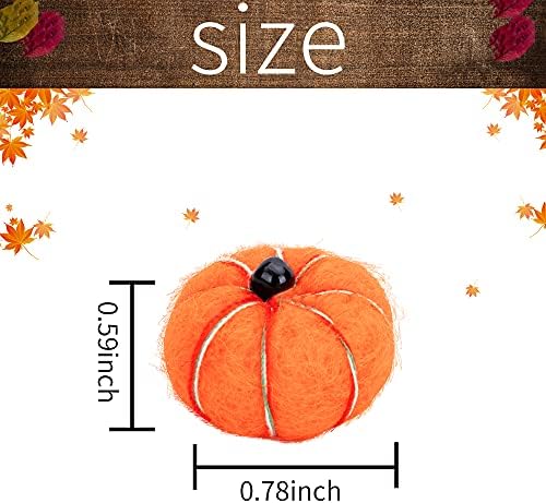 36 Pcs Halloween Small Felt Pumpkin, Mini Fall Autumn Wool Felt Pumpkins