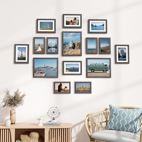 Vittanly 15 Pack Picture Frames Collage Wall Decor, Wall/Tabletop Display