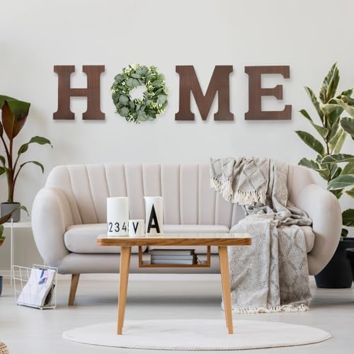 Pinkpum Wood Home Sign with Eucalyptus Wreath for O Home Decor Wall Decor