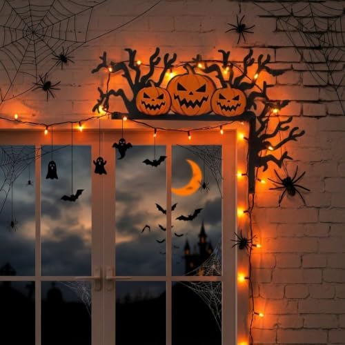 MorningRo 4 Pcs Halloween Themed Door Frame Topper Haunted House Wall Art