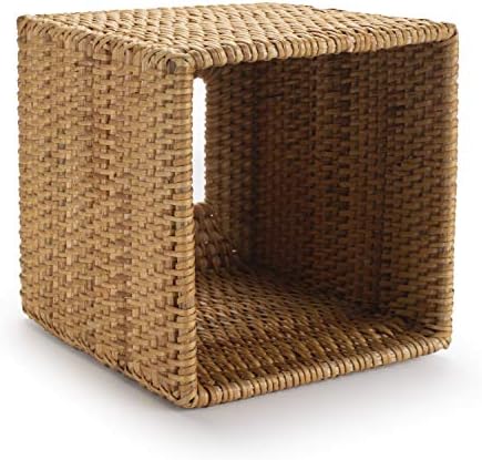 Rattan Tissue Box Cover Woven Facial Napkin Holder Square / Natural / 5.5 x 5.5 x 5.9