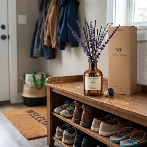 WEALD TRIBE Pure Lavender Reed Diffuser Set Bathroom Air Fresheners Decor