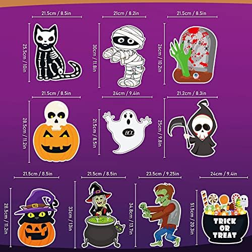 Jetec 10 Pcs Halloween Yard Signs with 20 Stakes