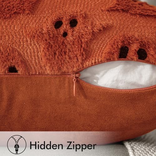 MIULEE Burnt Orange Halloween Pillow Covers Cute Ghost Fall Decor 16x16