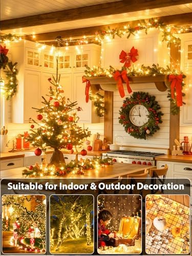 2 Pack Extendable Christmas String Lights Indoor Outdoor 400 LED Warm White