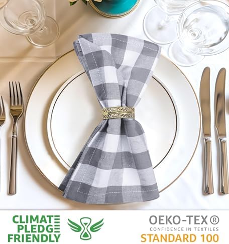 Urban Villa Cloth Napkins Cotton 20x20 (Set of 6) Grey