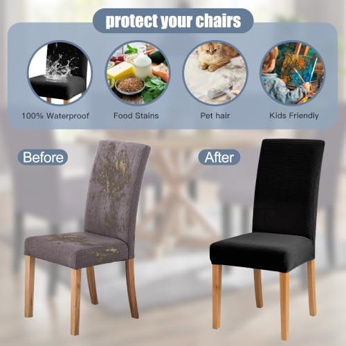 BIETYONE Waterproof Dining Chair Covers, Stretch Seat Protector, Washable