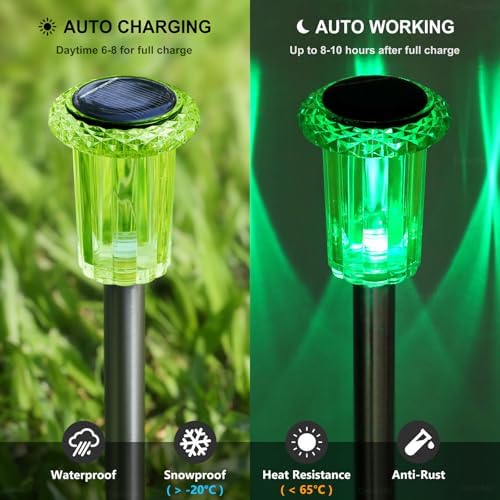 DenicMic Solar Halloween Lights Outdoor Waterproof 10 Pack Halloween Decor