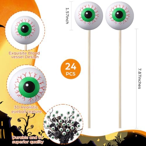 Soulchen 24 Pcs Horror Halloween Eyeball Centerpieces Set 1.57"