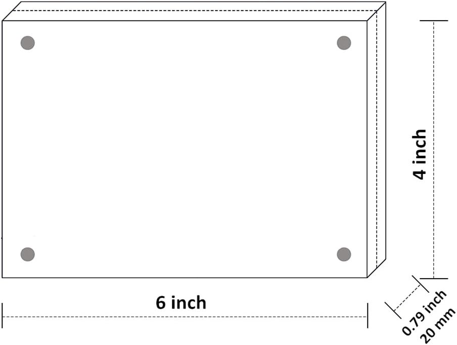 NIUBEE 4x6 Acrylic Frame 3 Packs,Acrylic Picture Frame 20mm Thicker Block | Shatterproof &Safe, 95% High Transparency