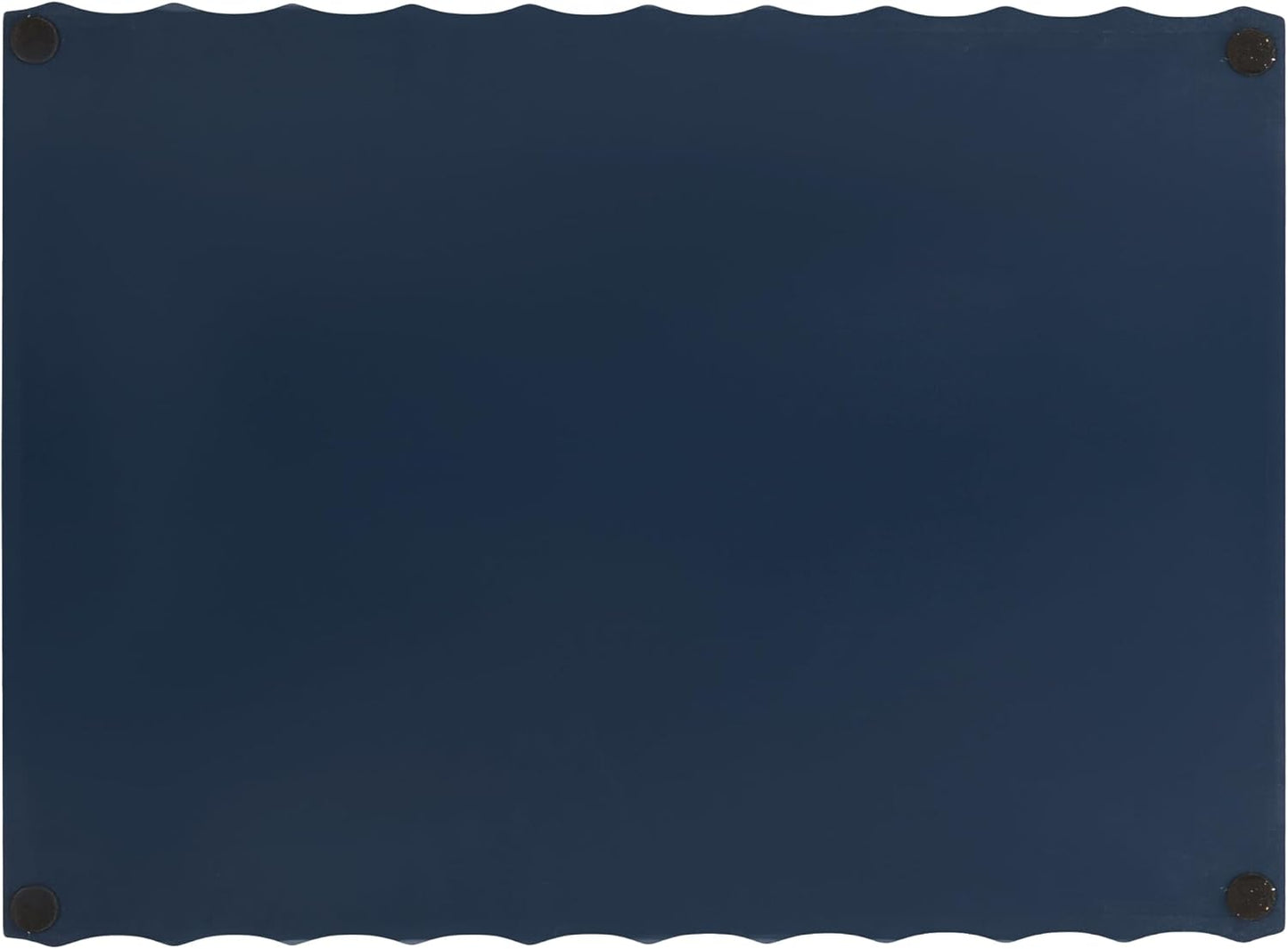 Modern Scalloped Serving Tray / Navy Blue / 16 x 12