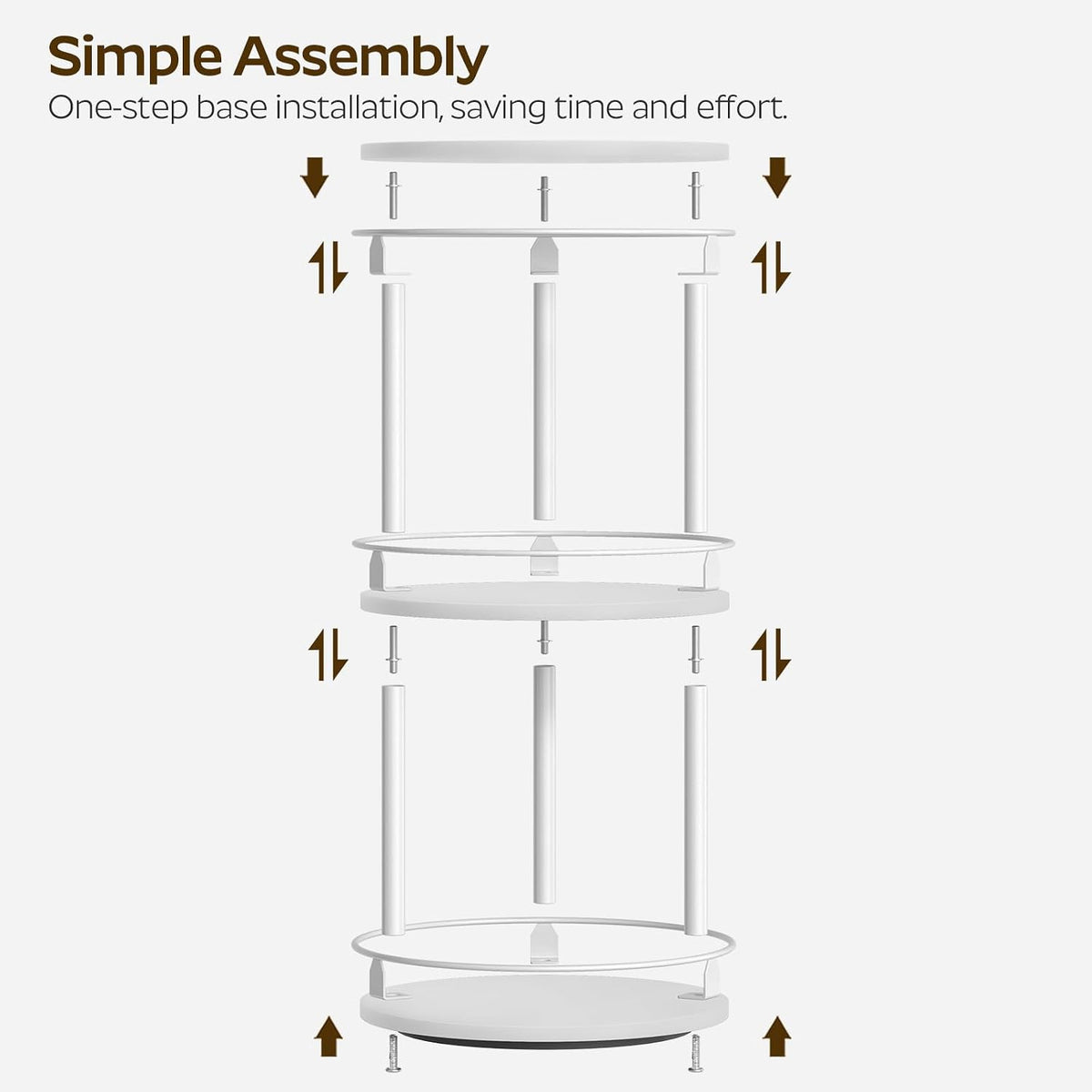 Lazy Susan Organizer, Rotating Spice Rack, 3 Tier Spice Turntable Organizer, Industrial Turntable Spice Holder, for