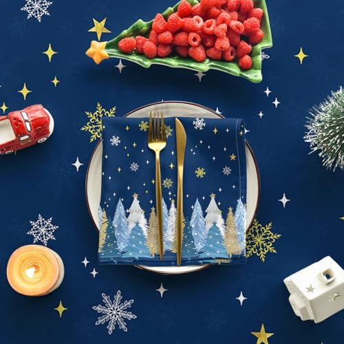 Horaldaily Christmas Tablecloth 60 x 104 Inch Rectangular Blue
