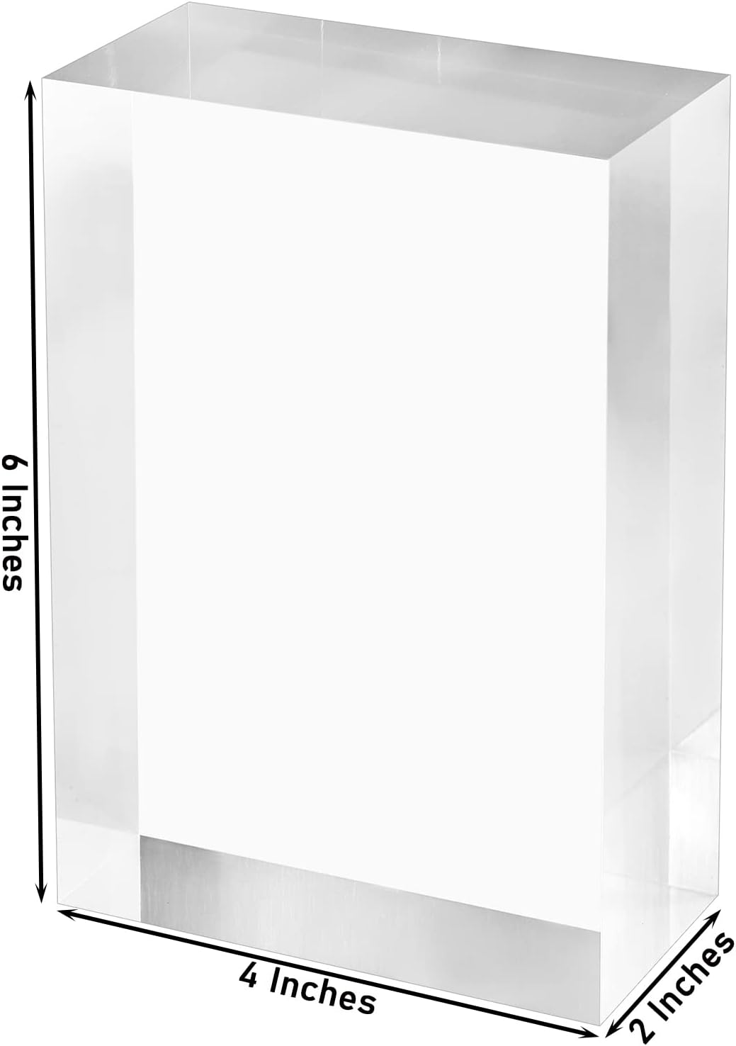 CiaoHER 2in Thickness Solid Acrylic Cube Display Block 2" x 4" x 6" | Clear Polished, Pedestal Stand Riser, Solid Base