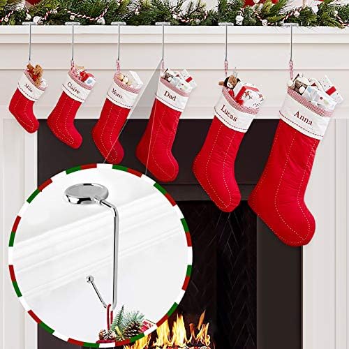 Christmas Stocking Holders for Mantle, 6 Pack Mantel Stocking Hangers