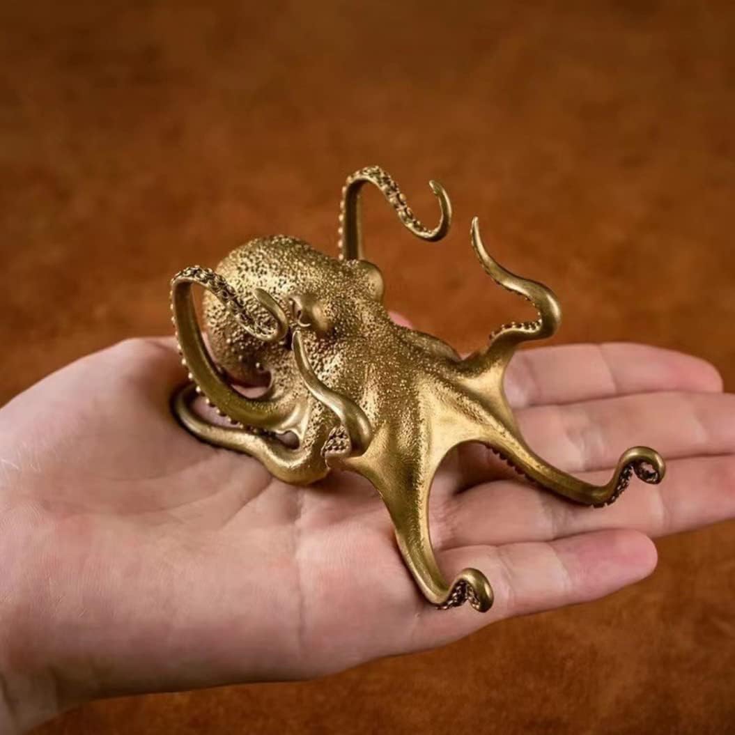 Metal Octopus Cuttlefish Figurines Statue Desk Stand for Phone Bracket Pen Spectacles / Sliver