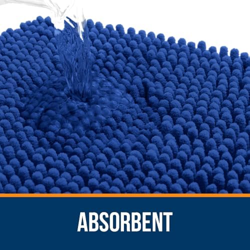 OLANLY Toilet Rugs U-Shaped 24x24, Soft Absorbent Chenille Contour Rugs