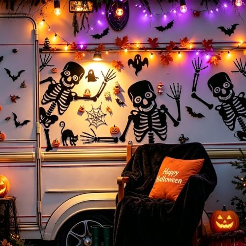 JarThenaAMCS 27Pcs Halloween Garage Decoration Magnet, Dancing Skeleton