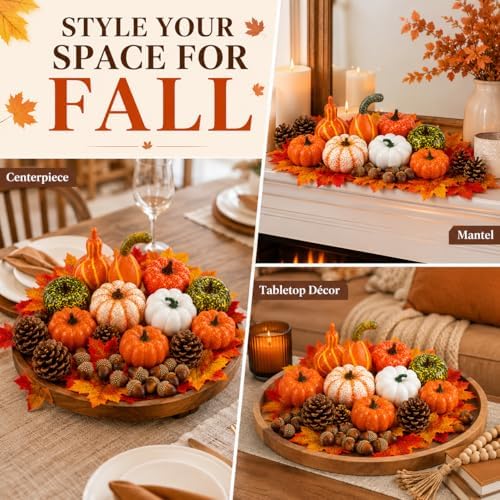 86-Piece Fall Decorations for Home, Artificial Mini Pumpkins and Gourds