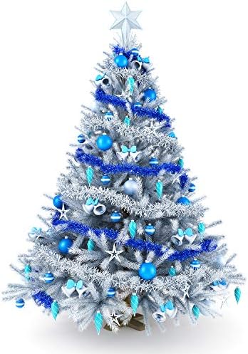 Shappy 90 ft 6 Rolls Christmas Tinsel Garland for Tree, Blue