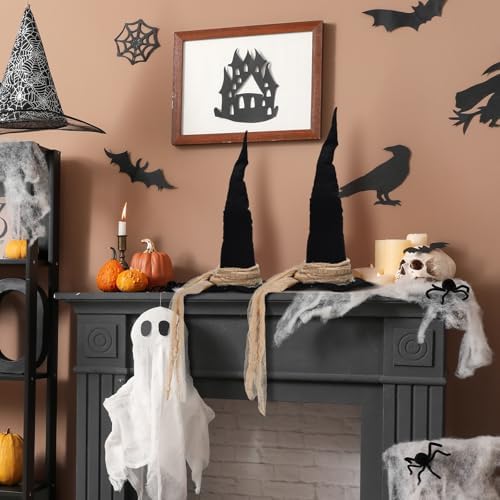 Chicingyou 2 Pcs Vintage Halloween Witch Hat Table Centerpieces 2 Size