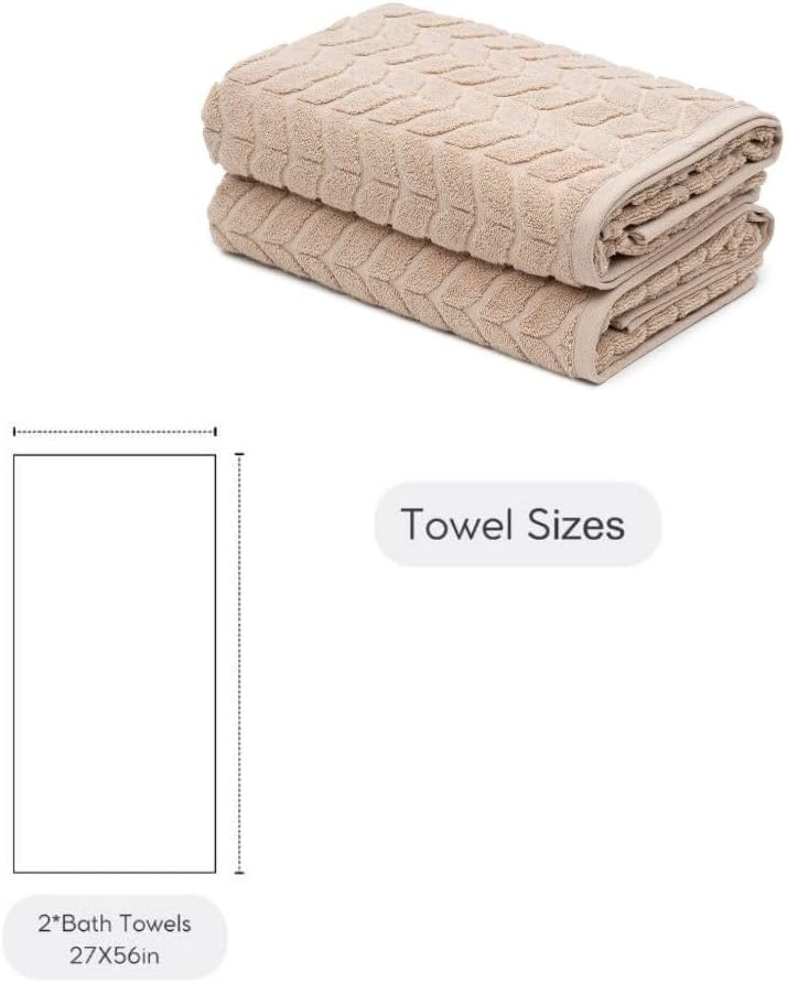 BAGNO MILANO Turkish Cotton Bath Towels, Hand Towels - Soft Plush Jacquard Collection - Highly Absorbent Towel Set