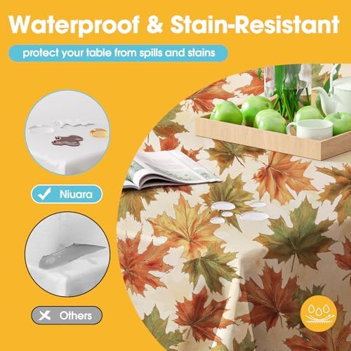 Niuara Fall Maple Plastic Table Cloth Disposable, 4 Pack, 54 x 108 in