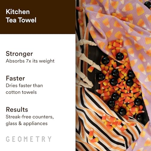 GEOMETRY Kitchen Towels - Quick Dry Microfiber Cloth Dish Towels for Kitchen Drying - Premium Quick Dry Towel - Treat, 18" x 30" - 1 Piece